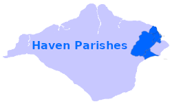 Drawing showing the extent of the Anglican Benefice of Seaview, St Helens, Brading & Yaverland on the Isle of Wight