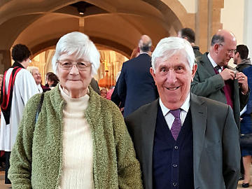 Photograph of John & Molly Cheverton after receiving the St Thomas Award