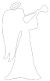 Image of angel with trumpet facing right