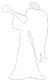 Image of angel with trumpet facing left