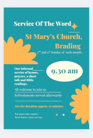 Poster for St Mary's Services of the Word