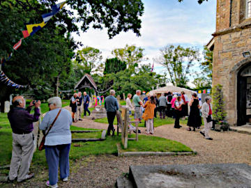 Photograph during Interval in Scottish Fiddlers Concert for St Helen's Tricentenary Celebrations 22 June 2019 