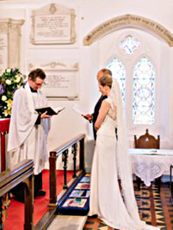 Photograph of Bride and Groom at Altar Rail